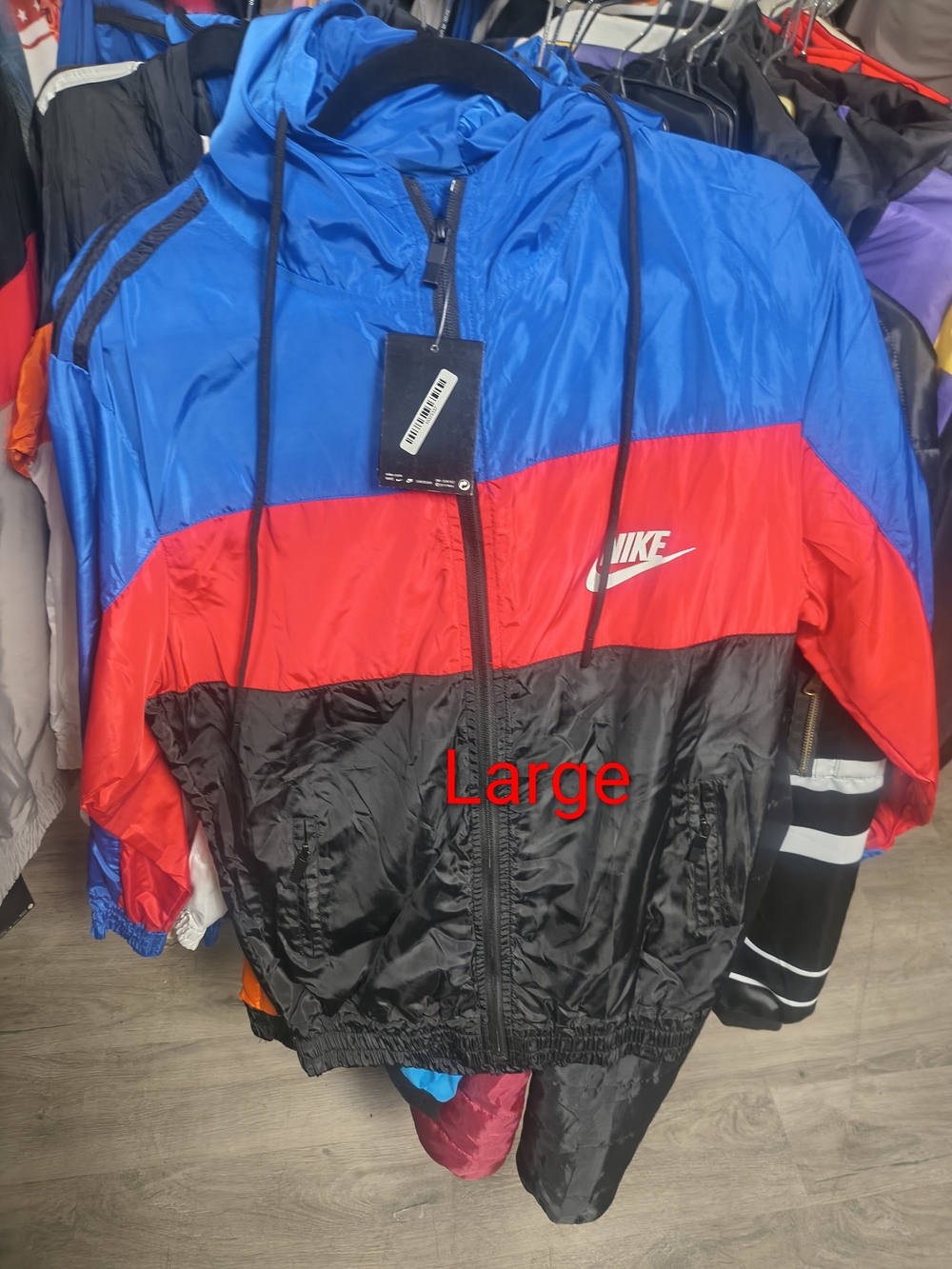 Nike Colorblock Windbreaker Jacket - Blue/Red/Black